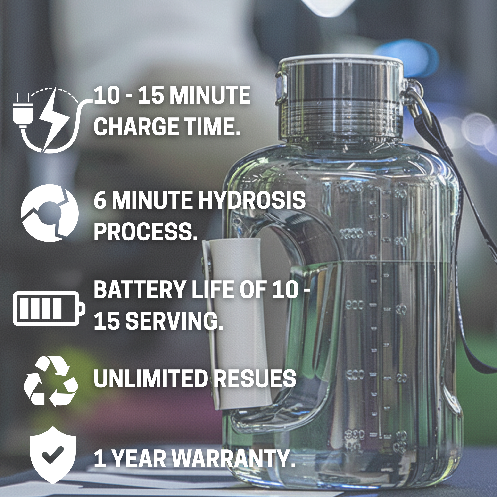HYDREIGHT Sport - Hydrogen Water Bottle Gallon