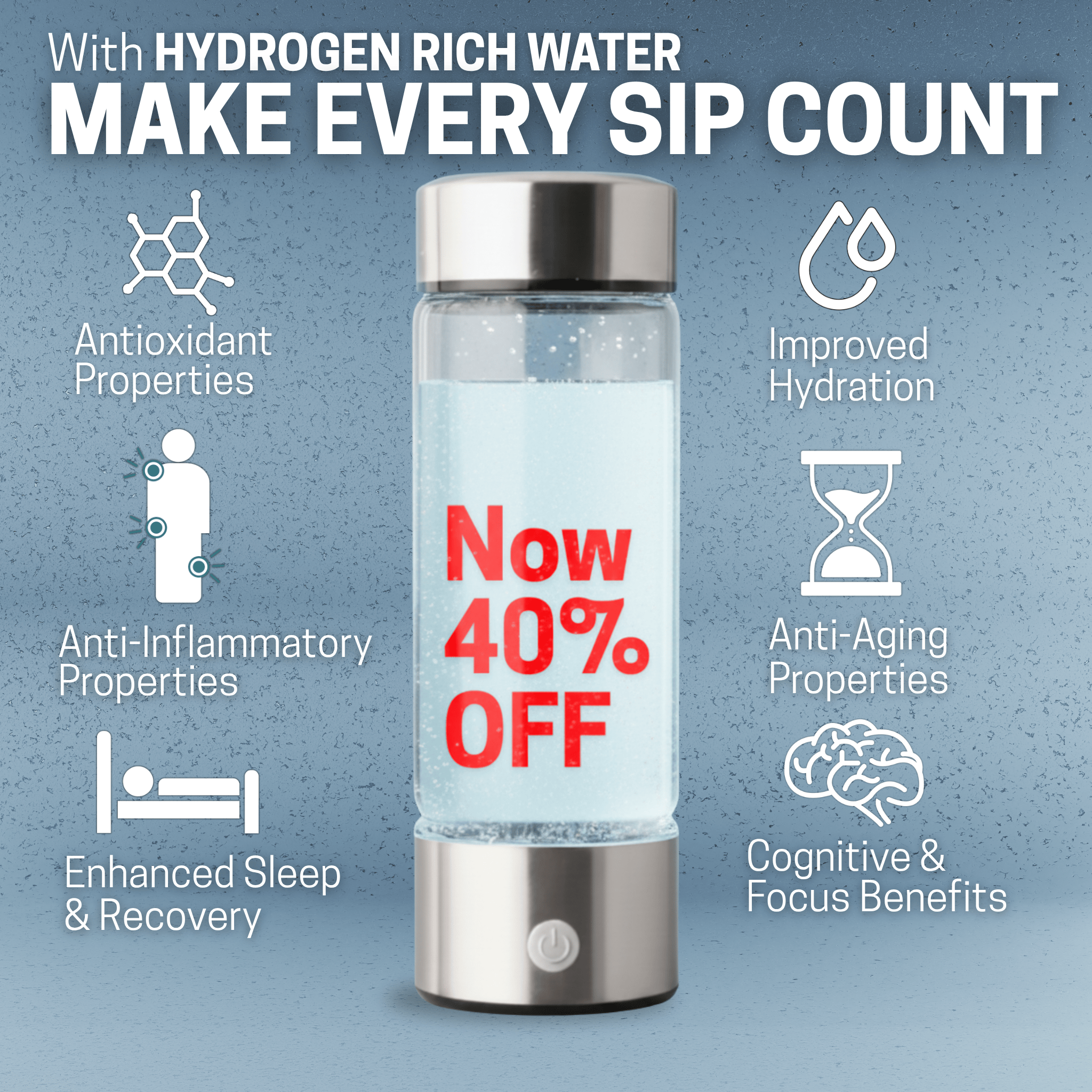 HYDREIGHT Pure - Portable Hydrogen Water Bottle 420ML