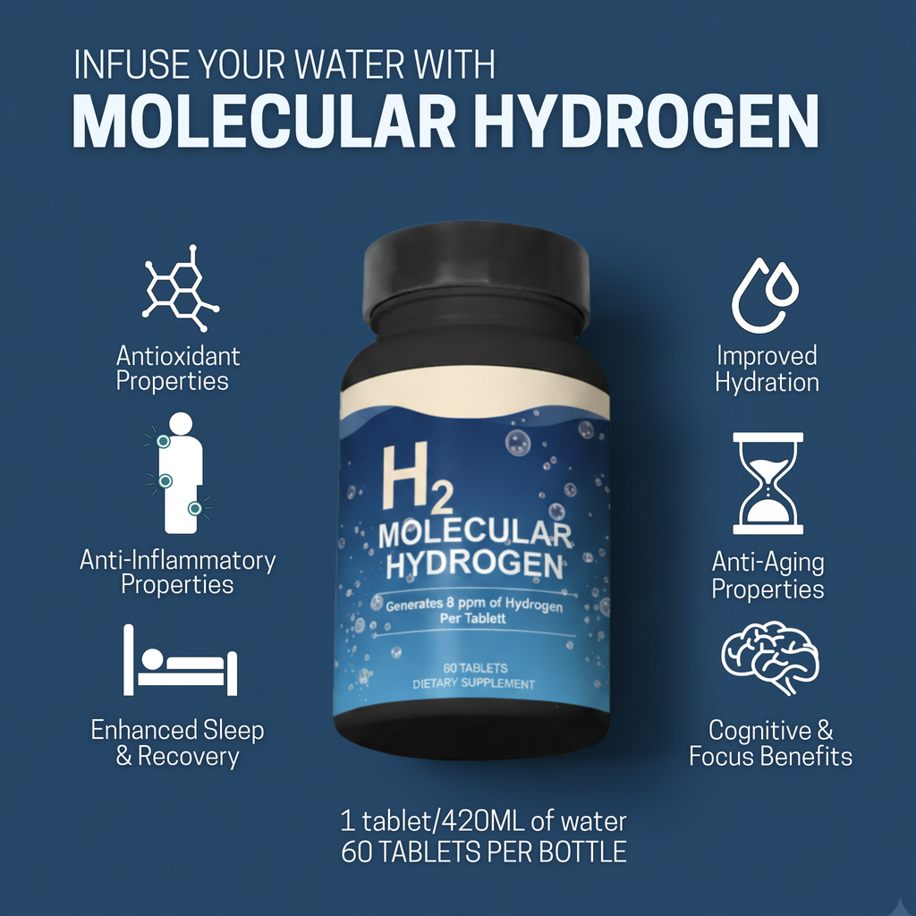 Active H2 Molecular Hydrogen Water Tablets Alkaline ORP Healthy Drinking Supports Healthy Aging, Cellular Energy & Brain Health